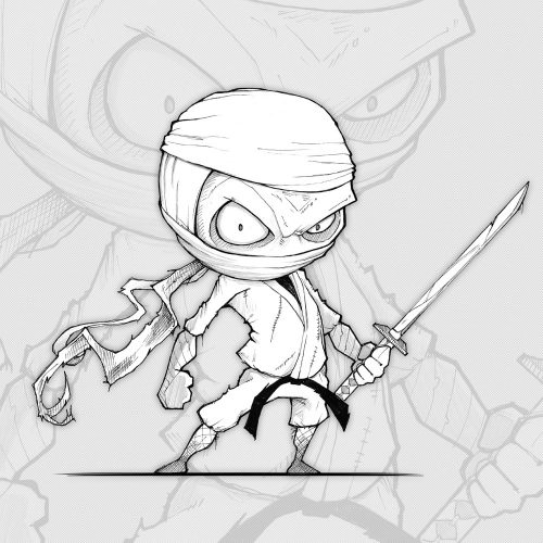 Angry Little Ninja Mascot Design